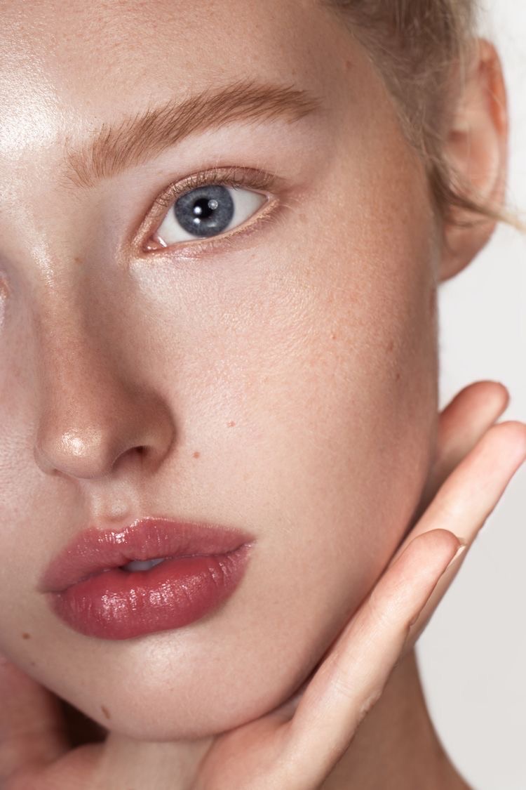 Healthy glowing skin after microneedling